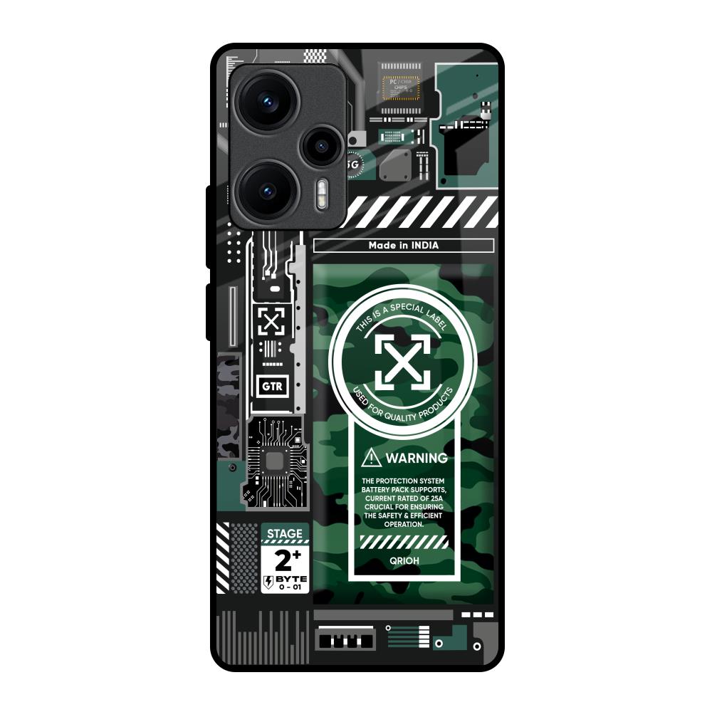 Green Camo Circuit Poco F5 5G Glass Back Cover Online