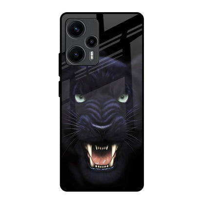 Angry Black Leopard Poco F5 5G Glass Back Cover Online