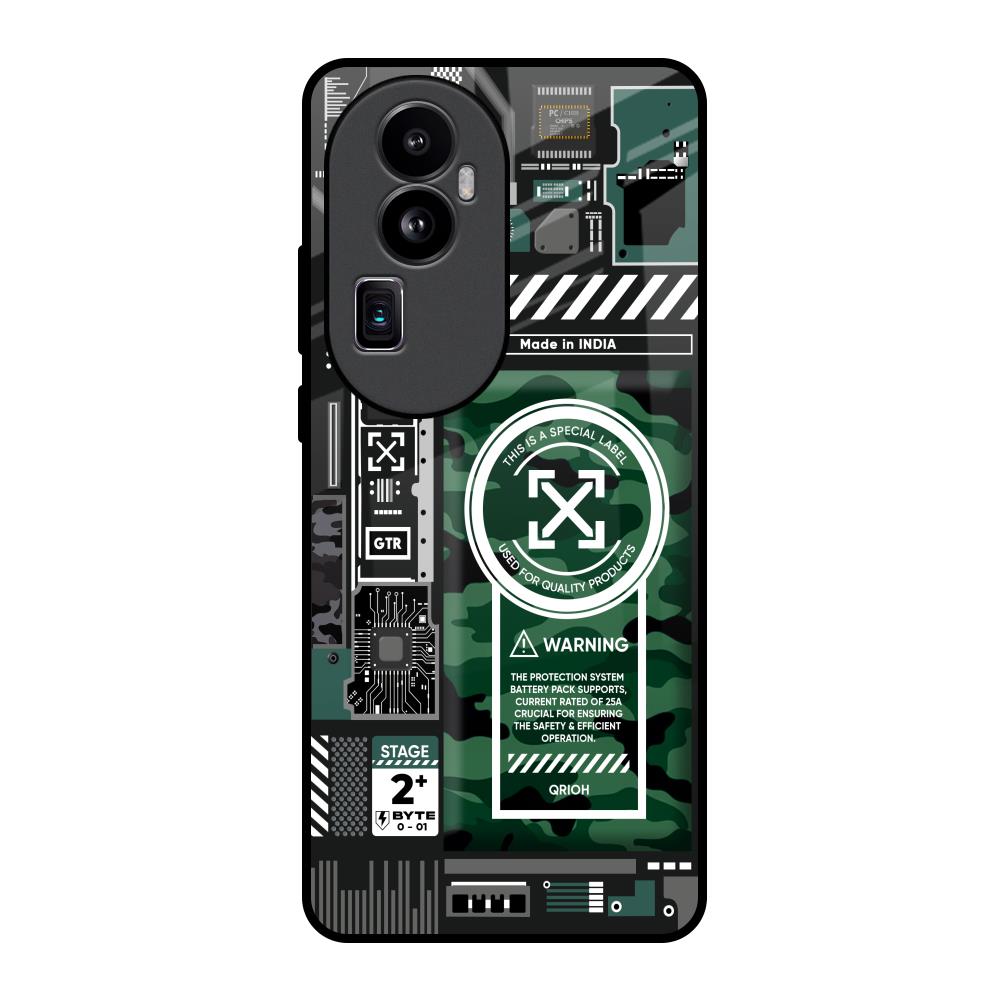 Green Camo Circuit Oppo Reno10 Pro Plus 5G Glass Back Cover Online