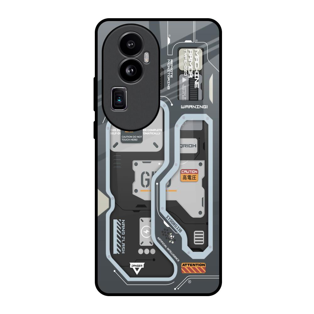 Retro Futuristic Oppo Reno10 Pro Plus 5G Glass Back Cover Online