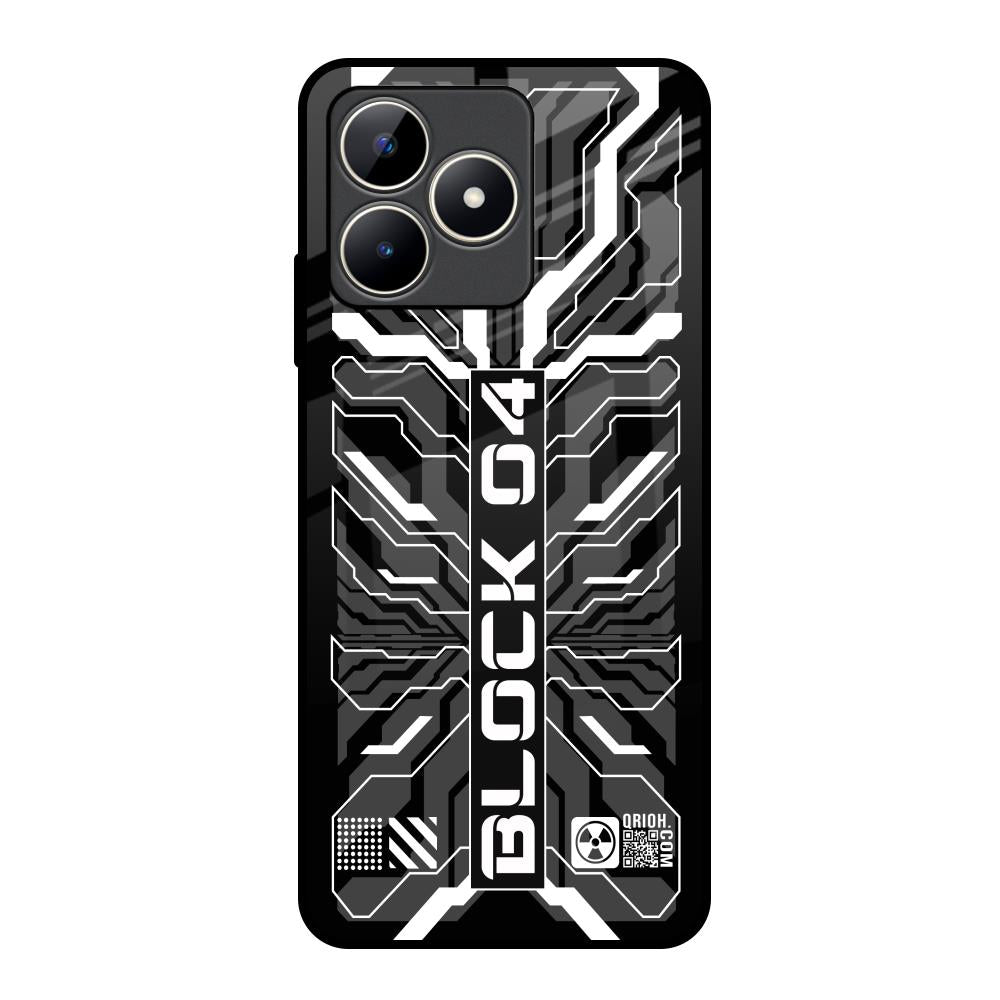 Monochrome Magic Realme C53 Glass Back Cover Online