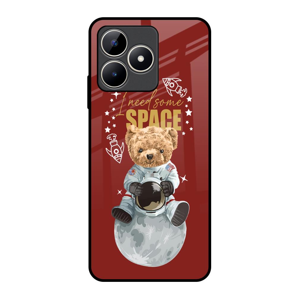 Astronaut Bear Realme C53 Glass Back Cover Online