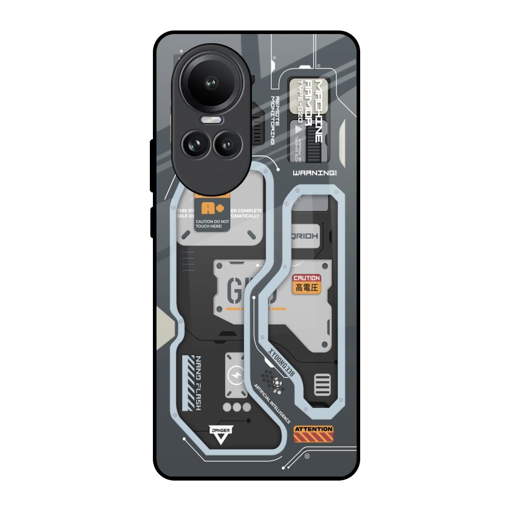 Retro Futuristic Oppo Reno10 5G Glass Back Cover Online