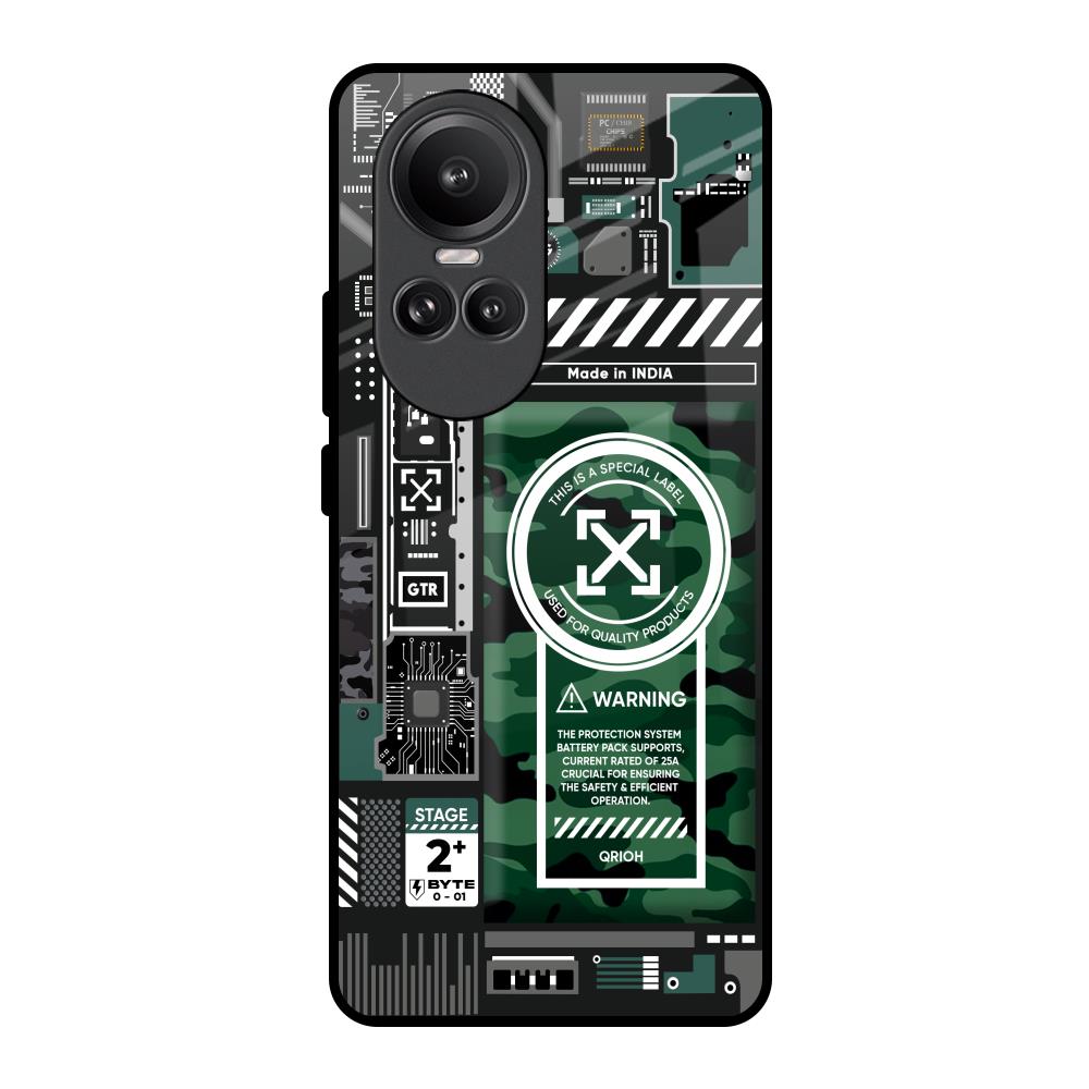 Green Camo Circuit Oppo Reno10 Pro 5G Glass Back Cover Online