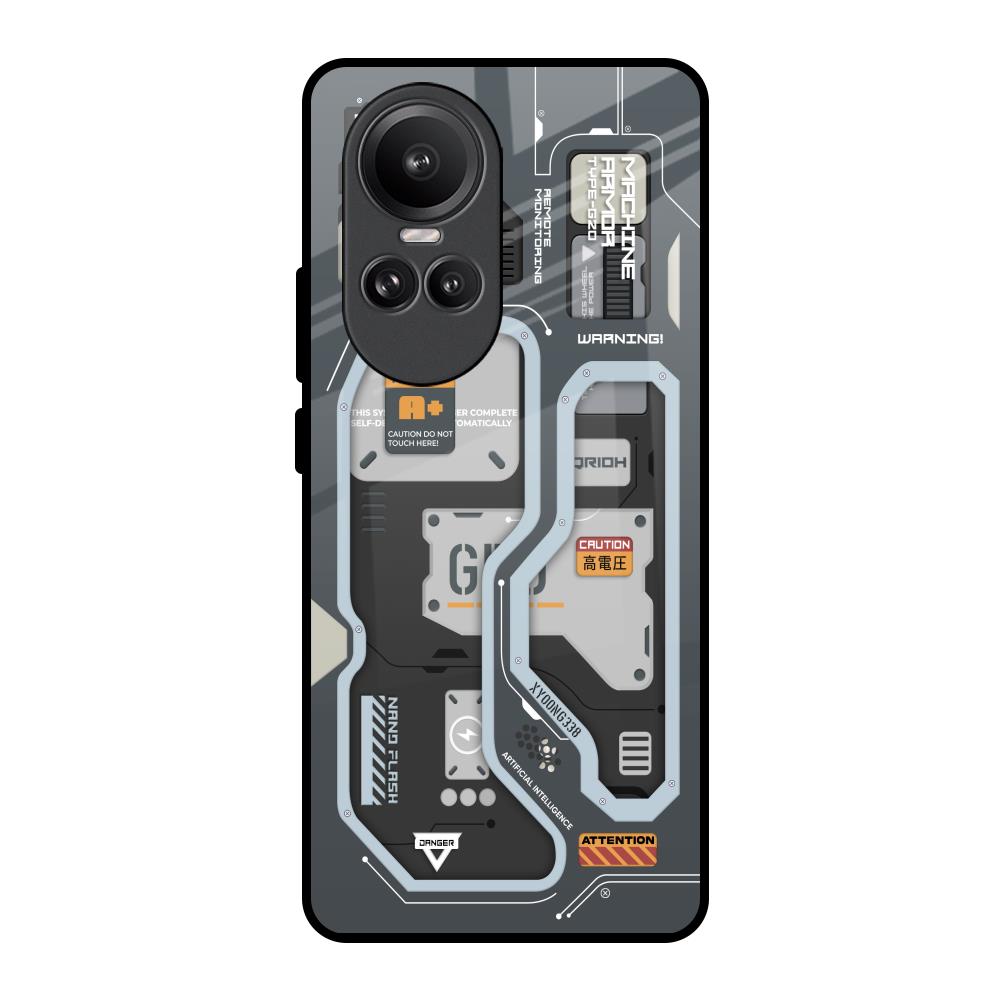 Retro Futuristic Oppo Reno10 Pro 5G Glass Back Cover Online