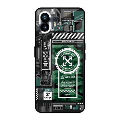 Green Camo Circuit Nothing Phone 2 Glass Back Cover Online