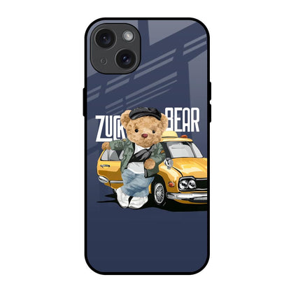 Adventurous Bear iPhone 15 Plus Glass Back Cover Online