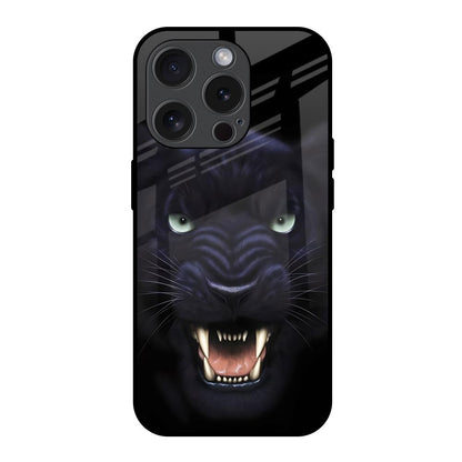 Angry Black Leopard iPhone 15 Pro Glass Back Cover Online