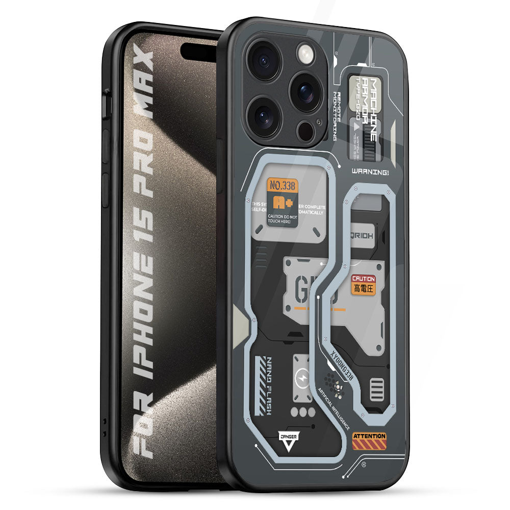 Retro Futuristic iPhone 15 Pro Max Glass Back Cover Online