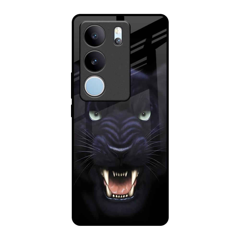 Angry Black Leopard Vivo V29 Pro 5G Glass Back Cover Online
