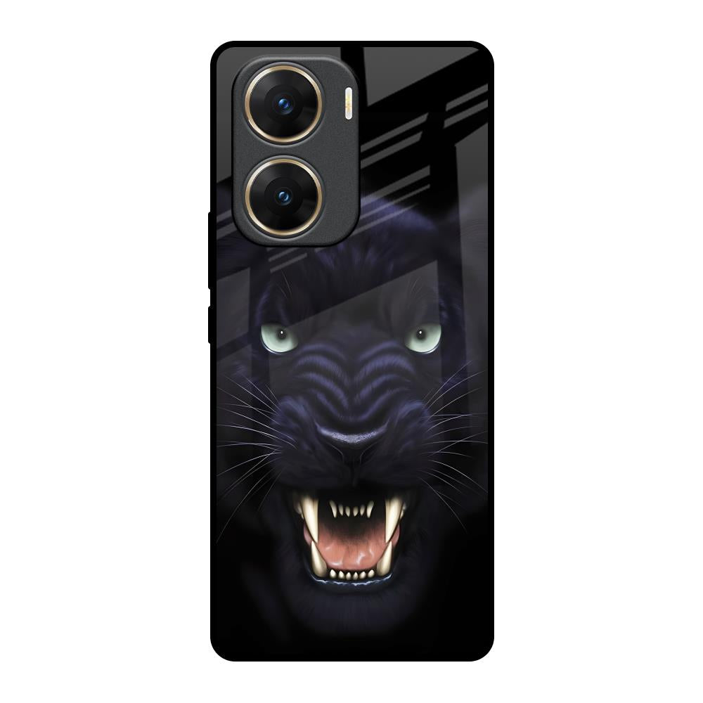 Angry Black Leopard Vivo V29e 5G Glass Back Cover Online
