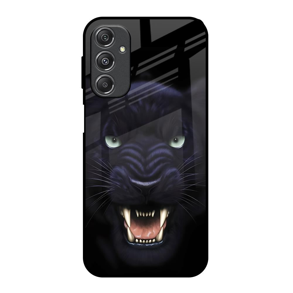 Angry Black Leopard Samsung Galaxy M34 5G Glass Back Cover Online