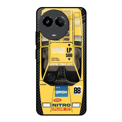 Yellow Racing Car Realme 11x 5G Glass Back Cover Online