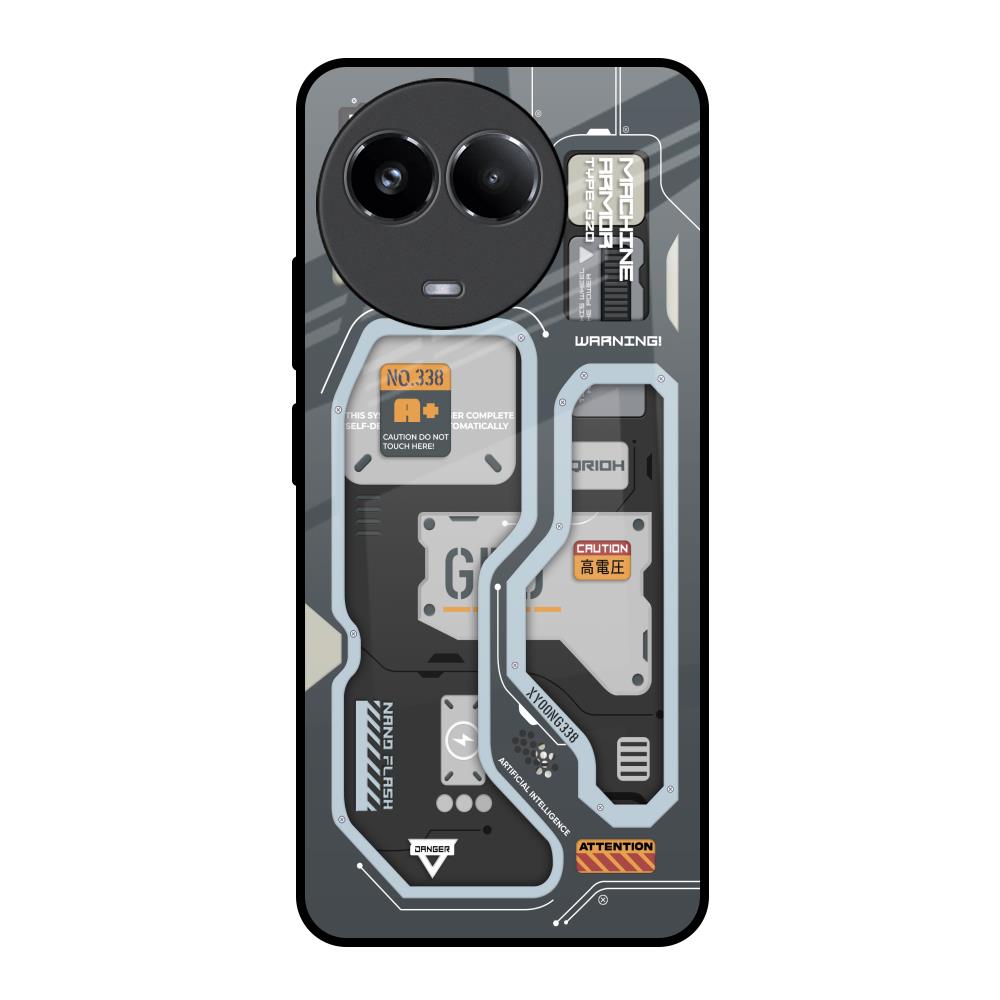 Retro Futuristic Realme 11x 5G Glass Back Cover Online