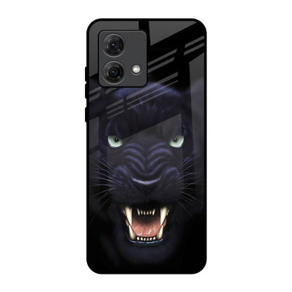 Angry Black Leopard Motorola G84 5G Glass Back Cover Online