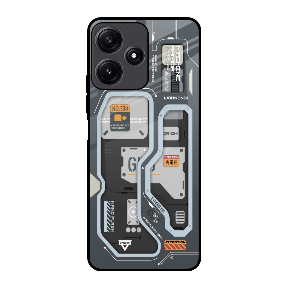 Retro Futuristic Poco M6 Pro 5G Glass Back Cover Online