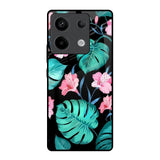 Tropical Leaves & Pink Flowers Redmi Note 13 Pro 5G Glass Back Cover Online