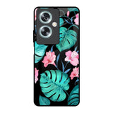 Tropical Leaves & Pink Flowers Oppo A79 5G Glass Back Cover Online