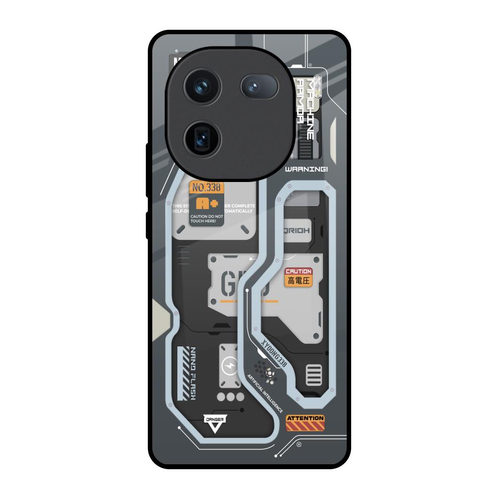 Retro Futuristic IQOO 12 5G Glass Back Cover Online