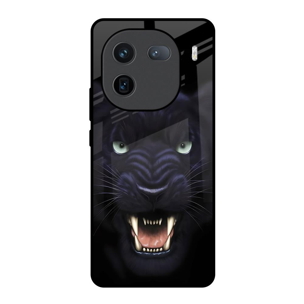 Angry Black Leopard IQOO 12 5G Glass Back Cover Online