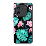 Tropical Leaves & Pink Flowers IQOO 12 5G Glass Back Cover Online