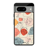 Abstract Faces Google Pixel 8 Glass Cases & Covers Online