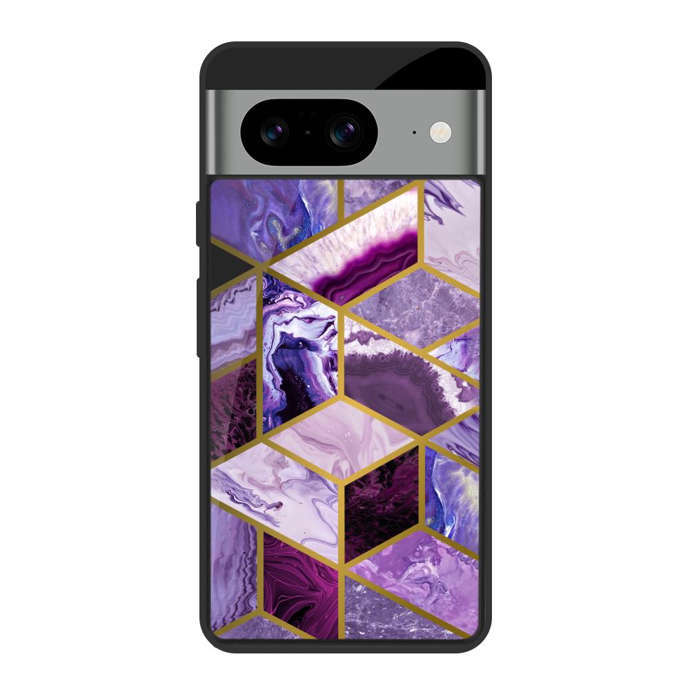 Purple Rhombus Marble Google Pixel 8 Glass Cases & Covers Online