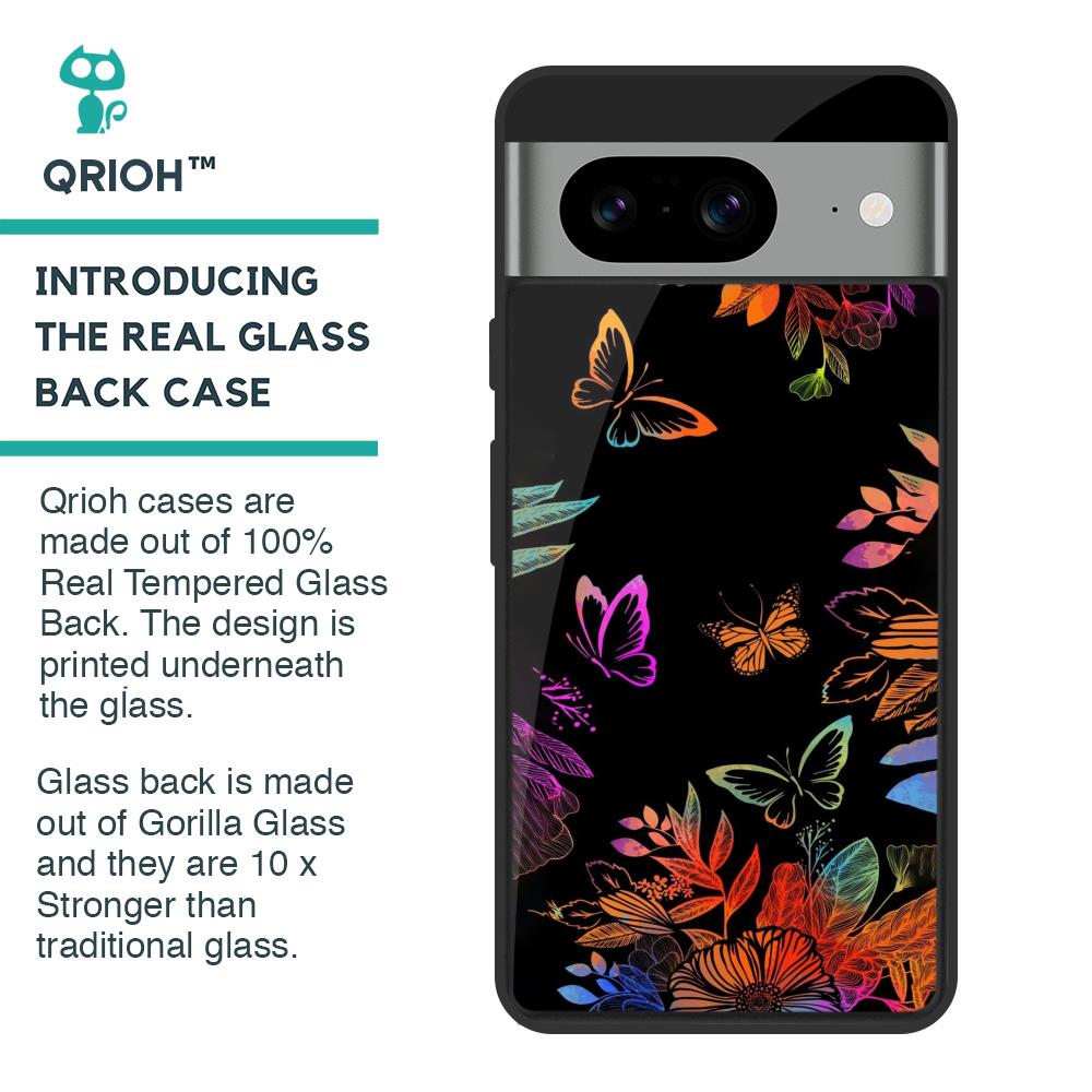 Rainbow Butterfly Glass Case for Google Pixel 8