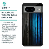 Grey & Blue Wooden Texture Glass Case for Google Pixel 8