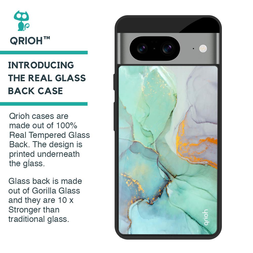 Green Marble Glass Case for Google Pixel 8