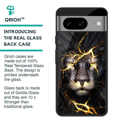 Golden Grey Lion Glass Case for Google Pixel 8