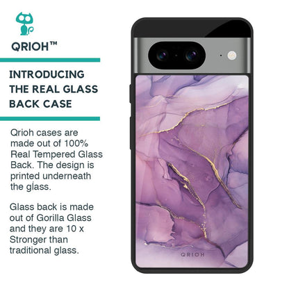Purple Gold Marble Glass Case for Google Pixel 8