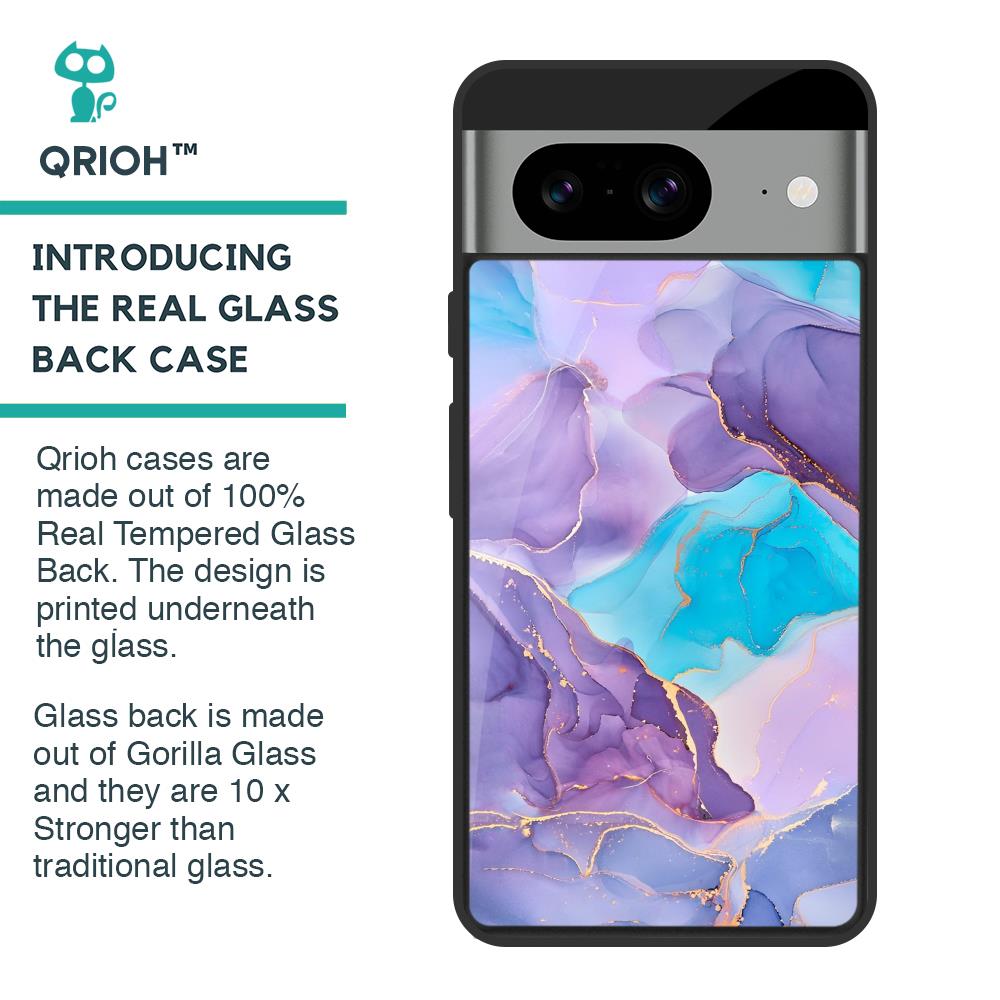 Alcohol ink Marble Glass Case for Google Pixel 8