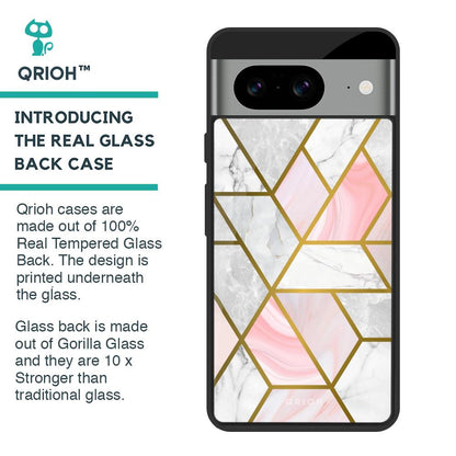 Geometrical Marble Glass Case for Google Pixel 8