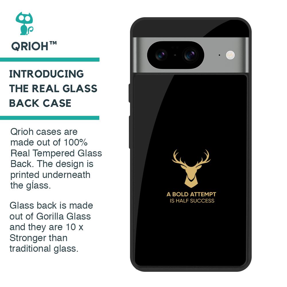 Black Gold Deer Glass Case for Google Pixel 8