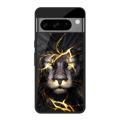Golden Grey Lion Google Pixel 8 Pro Glass Cases & Covers Online