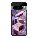 Purple Rhombus Marble Google Pixel 8 Pro Glass Cases & Covers Online