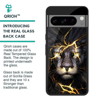Golden Grey Lion Glass Case for Google Pixel 8 Pro