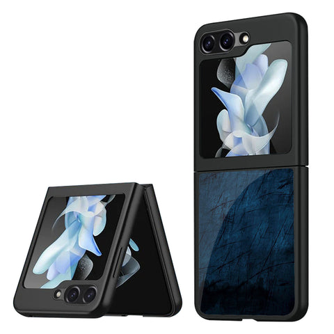 Dark Blue Grungy Samsung Galaxy Z Flip5 5G Glass Cases & Covers Online