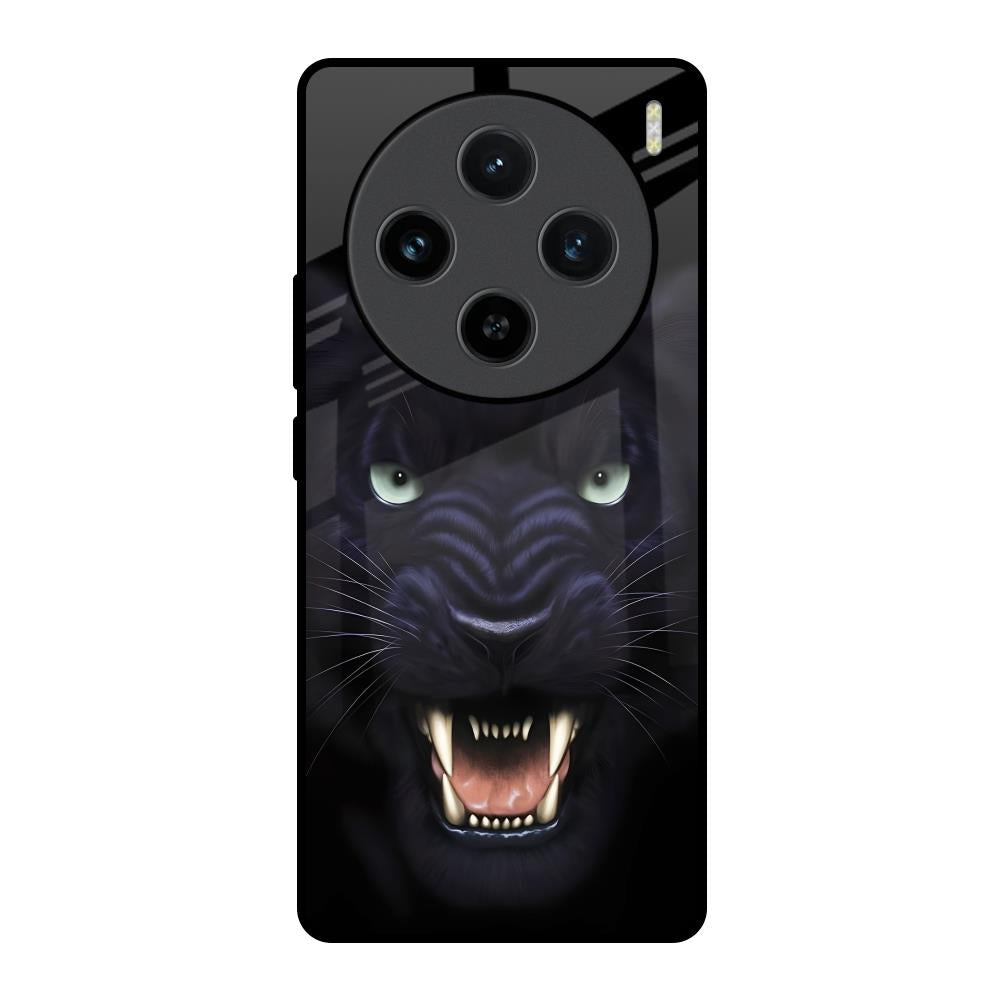 Angry Black Leopard Vivo X100 5G Glass Back Cover Online