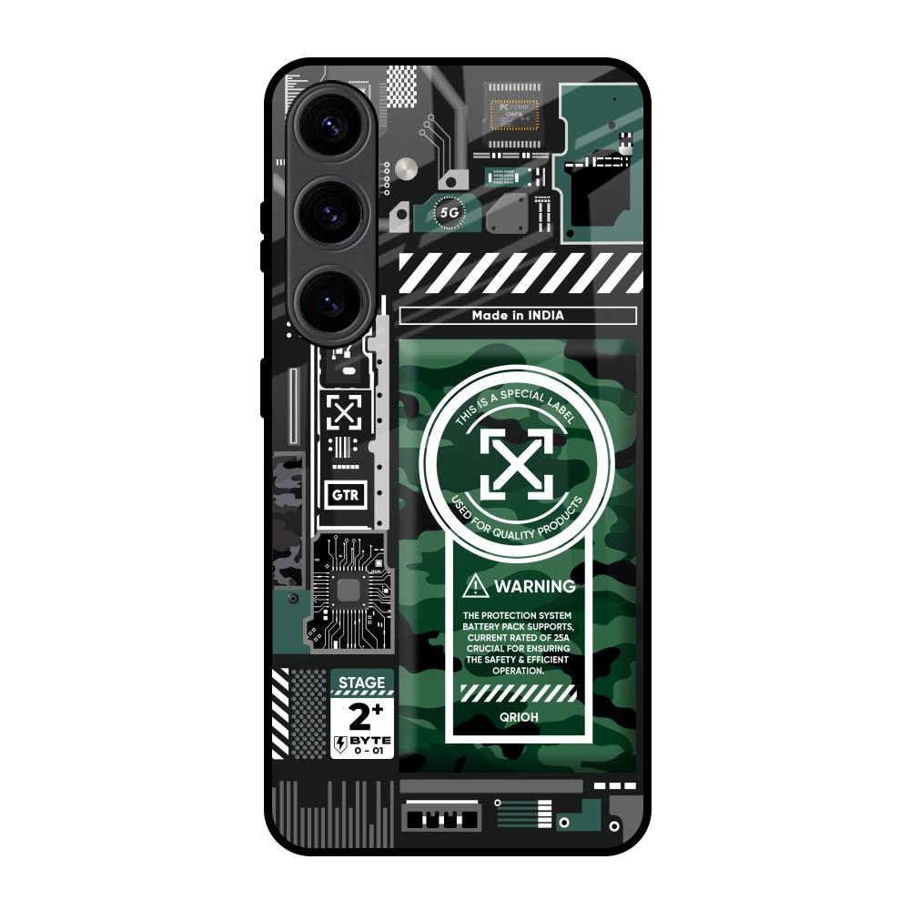 Green Camo Circuit Samsung Galaxy S24 5G Glass Back Cover Online
