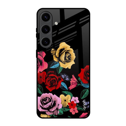 Floral Decorative Samsung Galaxy S24 5G Glass Back Cover Online
