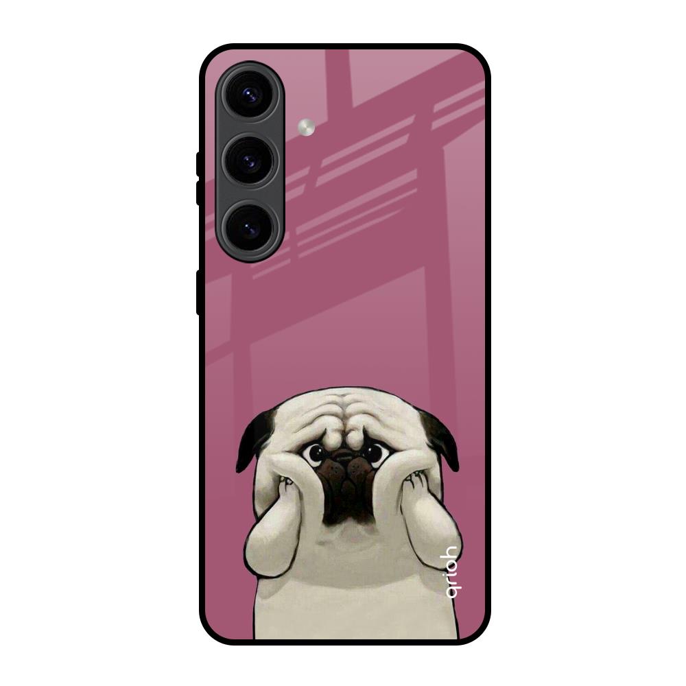 Funny Pug Face Samsung Galaxy S24 5G Glass Back Cover Online