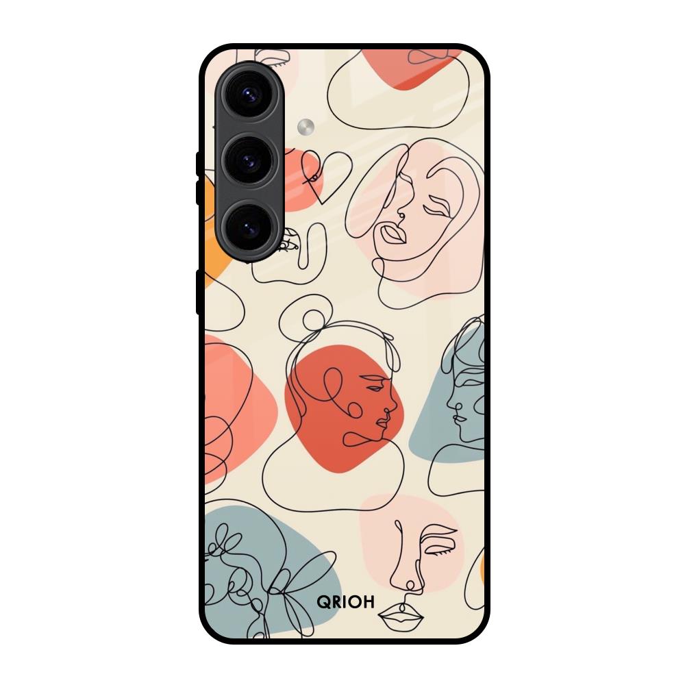 Abstract Faces Samsung Galaxy S24 5G Glass Back Cover Online