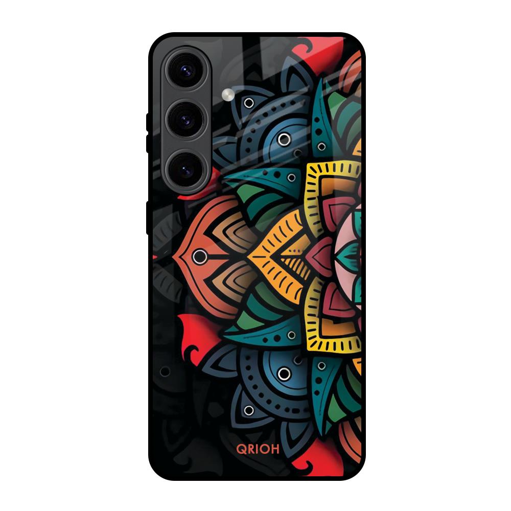 Retro Gorgeous Flower Samsung Galaxy S24 5G Glass Back Cover Online