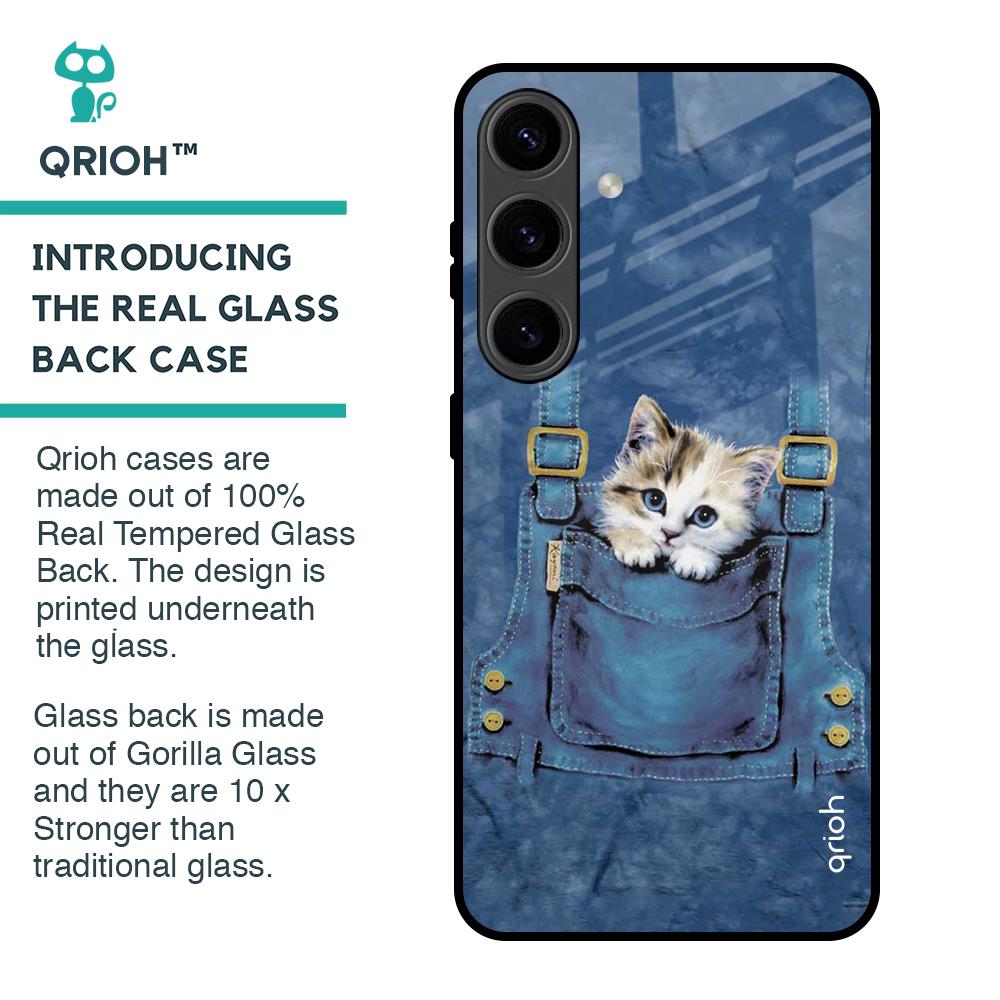 Kitty In Pocket Glass Case For Samsung Galaxy S24 5G