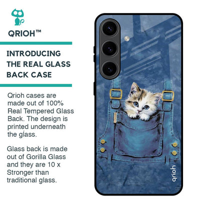 Kitty In Pocket Glass Case For Samsung Galaxy S24 5G