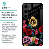 Floral Decorative Glass Case For Samsung Galaxy S24 5G