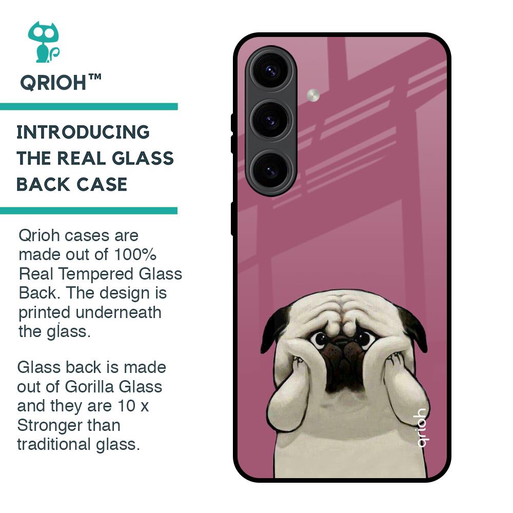 Funny Pug Face Glass Case For Samsung Galaxy S24 5G