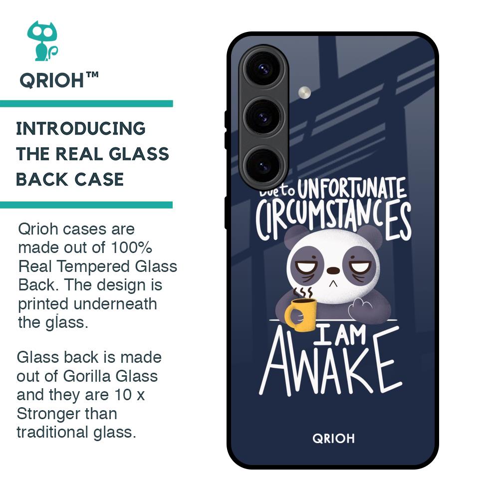 Struggling Panda Glass Case for Samsung Galaxy S24 5G
